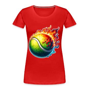 Tennisball - Frauen Premium Bio T-Shirt - Rot - Vorne - Mia (176cm)