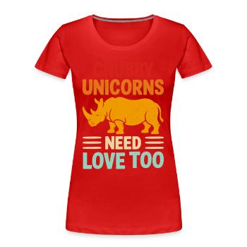 Nashorn - Frauen Premium Bio T-Shirt - Rot - Vorne - Mia (176cm)