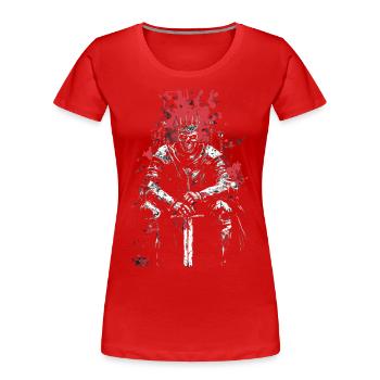 Undead King with Sword – Dark Fantasy Art - Women's Premium Organic T-Shirt - red - Front - Mia (176cm)