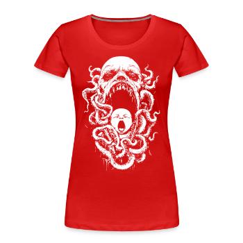 Tentacle Nightmare with Demon and Baby - Women's Premium Organic T-Shirt - red - Front - Mia (176cm)