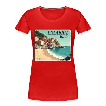 Kalabrien Küsten Ort - Frauen Premium Bio T-Shirt - Rot - Vorne - Mia (176cm)
