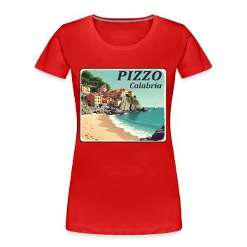 Pizzo Kalabrien - Frauen Premium Bio T-Shirt - Rot - Vorne - Mia (176cm)