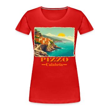 Pizzo Kalabrien orange - Frauen Premium Bio T-Shirt - Rot - Vorne - Mia (176cm)