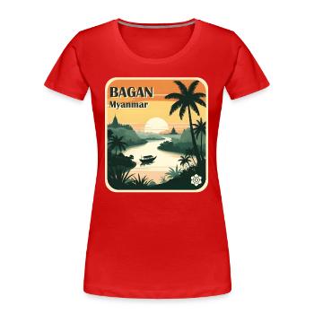Bagan Myanmar - Frauen Premium Bio T-Shirt - Rot - Vorne - Mia (176cm)