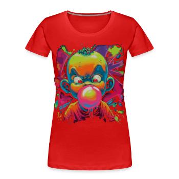 en colère Bubblegum Kid bande dessinée Street Art Neon Look - T-shirt bio Premium Femme - rouge - Devant - Mia (176cm)