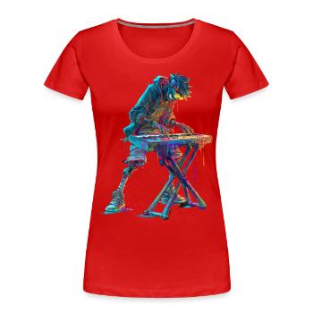 clavier coloré Street Art bande dessinée musique design - T-shirt bio Premium Femme - rouge - Devant - Mia (176cm)