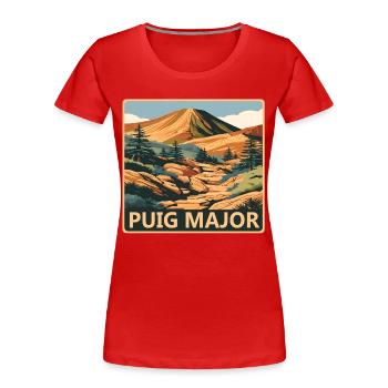 Puig Major Mallorca - Frauen Premium Bio T-Shirt - Rot - Vorne - Mia (176cm)