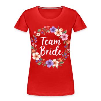 Mariée - T-shirt bio Premium Femme - rouge - Devant - Mia (176cm)