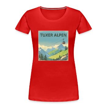 Tuxer Alpen Tirol - Frauen Premium Bio T-Shirt - Rot - Vorne - Mia (176cm)