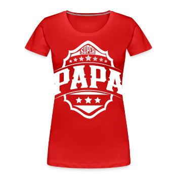 Super Papa Vater Vatertag - Frauen Premium Bio T-Shirt - Rot - Vorne - Mia (176cm)