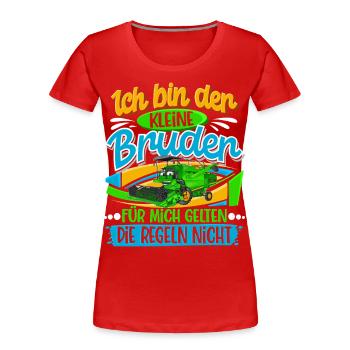 Kleiner Bruder - Frauen Premium Bio T-Shirt - Rot - Vorne - Mia (176cm)