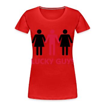 I am a happy man! - Women's Premium Organic T-Shirt - red - Front - Mia (176cm)