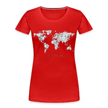 refugees welcome - Frauen Premium Bio T-Shirt - Rot - Vorne - Mia (176cm)