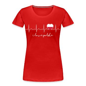 I love Polska - Polen Herzschlag - Polnisch - Frauen Premium Bio T-Shirt - Rot - Vorne - Mia (176cm)