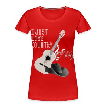 Country Music Spruch, Country Gitarre - Frauen Premium Bio T-Shirt - Rot - Vorne - Mia (176cm)