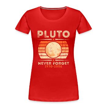 Pluto Retro Andenken - Frauen Premium Bio T-Shirt - Rot - Vorne - Mia (176cm)