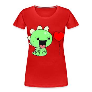 Cris enfant enfants bébé Dino - T-shirt bio Premium Femme - rouge - Devant - Mia (176cm)