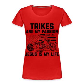 Trike - Frauen Premium Bio T-Shirt - Rot - Vorne - Mia (176cm)