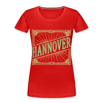 Hanovre Allemagne City Font Vintage Rétro - T-shirt bio Premium Femme - rouge - Devant - Mia (176cm)