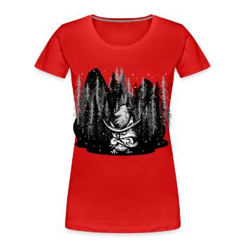 Wildnis Waldtiere magisch Winter Xmas Schnee Eule - Frauen Premium Bio T-Shirt - Rot - Vorne - Mia (176cm)