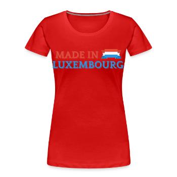 Made in Luxembourg, Luxembourg pride - Women's Premium Organic T-Shirt - red - Front - Mia (176cm)