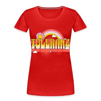 Toleranz Vielfalt Respekt Akzeptanz Liebe LGBTQ - Frauen Premium Bio T-Shirt - Rot - Vorne - Mia (176cm)