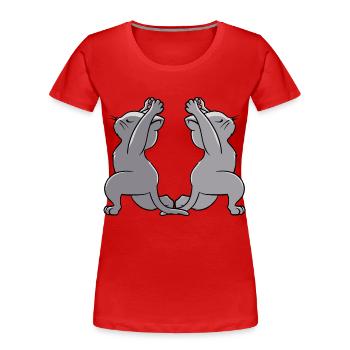 Yoga Katzen Yogi Katze - Frauen Premium Bio T-Shirt - Rot - Vorne - Mia (176cm)