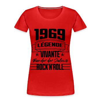 1969 Living Legend, Rock'n'Roll - Women's Premium Organic T-Shirt - red - Front - Mia (176cm)