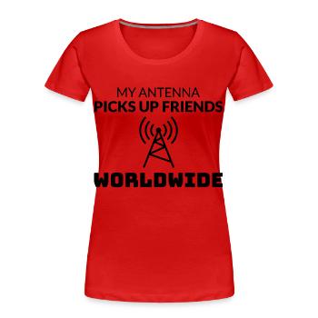 Opérateur radio amateur Fréquence des ondes radio - T-shirt bio Premium Femme - rouge - Devant - Mia (176cm)
