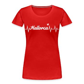 Heartbeat Mallorca - T-shirt bio Premium Femme - rouge - Devant - Mia (176cm)