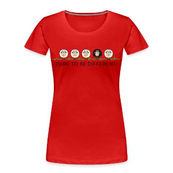 Dare To Be Different – Black Sheep - Women's Premium Organic T-Shirt - red - Front - Mia (176cm)