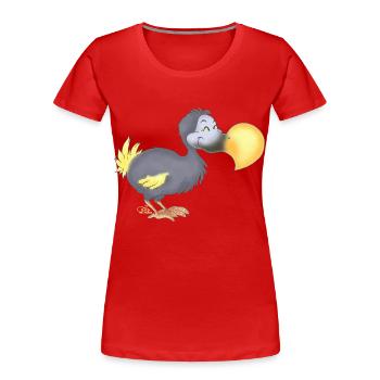 Dropsiger Dodo - Frauen Premium Bio T-Shirt - Rot - Vorne - Mia (176cm)
