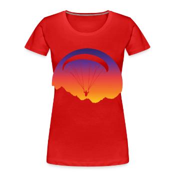 Parapente Parapente Parapente Parapente Pilot Parapente - T-shirt bio Premium Femme - rouge - Devant - Mia (176cm)