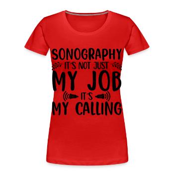 Sonography - Women's Premium Organic T-Shirt - red - Front - Mia (176cm)