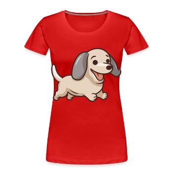 Joy Sprinter – Love on Four Legs - Women's Premium Organic T-Shirt - red - Front - Mia (176cm)