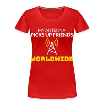 Opérateur radio amateur Fréquence des ondes radio - T-shirt bio Premium Femme - rouge - Devant - Mia (176cm)