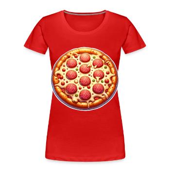 Pizza - Frauen Premium Bio T-Shirt - Rot - Vorne - Mia (176cm)