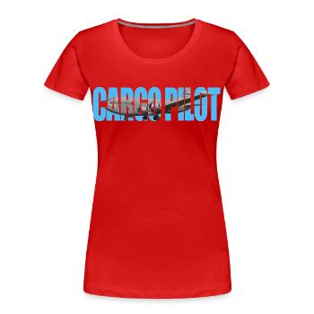 Pilote cargo C-124C - T-shirt bio Premium Femme - rouge - Devant - Mia (176cm)