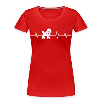 Heartbeat of a Poodle - Women's Premium Organic T-Shirt - red - Front - Mia (176cm)