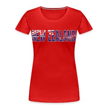New Zealand Logo New Zealand Symbol Flag - Women's Premium Organic T-Shirt - red - Front - Mia (176cm)