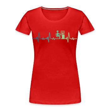 Heartbeat Programmer Developer - Women's Premium Organic T-Shirt - red - Front - Mia (176cm)