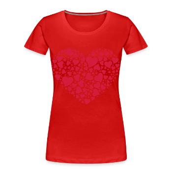 Tausende von Herzen - Frauen Premium Bio T-Shirt - Rot - Vorne - Mia (176cm)