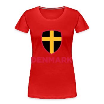 Drapeau national du Danemark - T-shirt bio Premium Femme - rouge - Devant - Mia (176cm)
