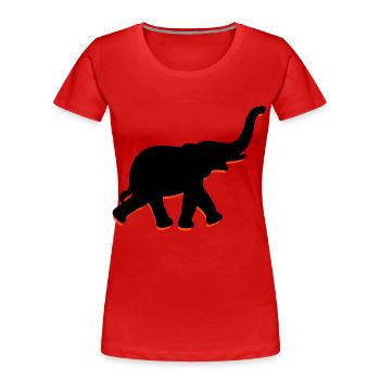 Un gros éléphant avec le tronc - T-shirt bio Premium Femme - rouge - Devant - Mia (176cm)
