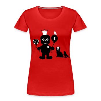 Little Grufti with his friends Silhouette Dark - Women's Premium Organic T-Shirt - red - Front - Mia (176cm)