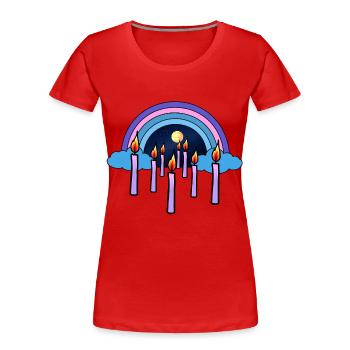 Kerzen Himmel Jenseits Regenbogen Reinkarnation - Frauen Premium Bio T-Shirt - Rot - Vorne - Mia (176cm)