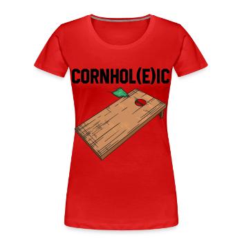 Cornhole - T-shirt bio Premium Femme - rouge - Devant - Mia (176cm)