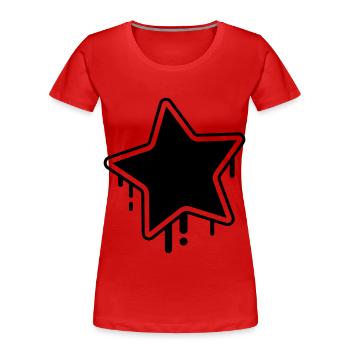 Conception en étoile - T-shirt bio Premium Femme - rouge - Devant - Mia (176cm)