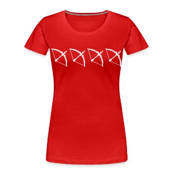 Croquis de tir à l’arc - T-shirt bio Premium Femme - rouge - Devant - Mia (176cm)