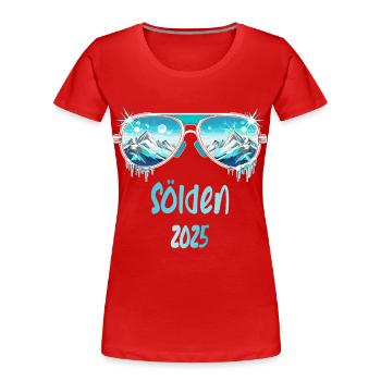 Sölden 2025 - Frauen Premium Bio T-Shirt - Rot - Vorne - Mia (176cm)